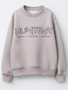 Zara K Pop Demon Hunters Graphic Print Crew Sweatshirt Size 8-9 Years